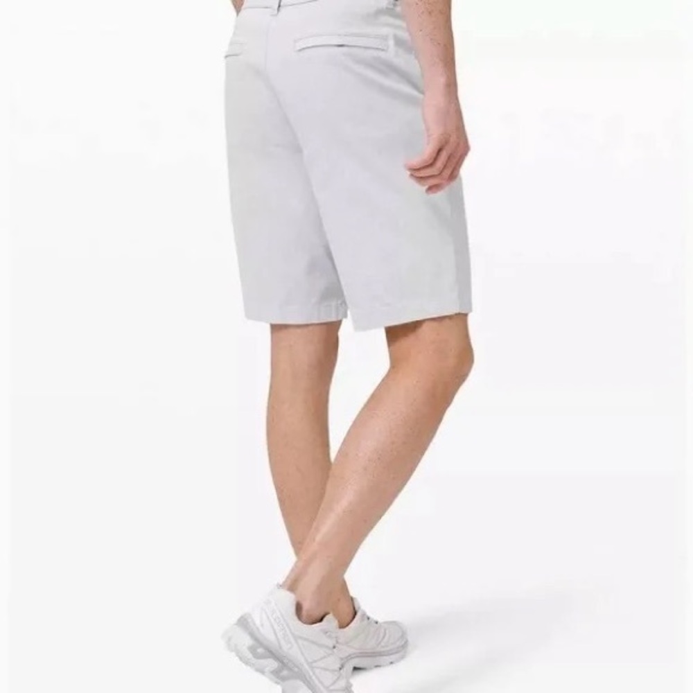 Lululemon Short Qwick Oxford 11” Relaxed Sz 30 Rare NWT Grey BLK/White Golf Work - Picture 6 of 13